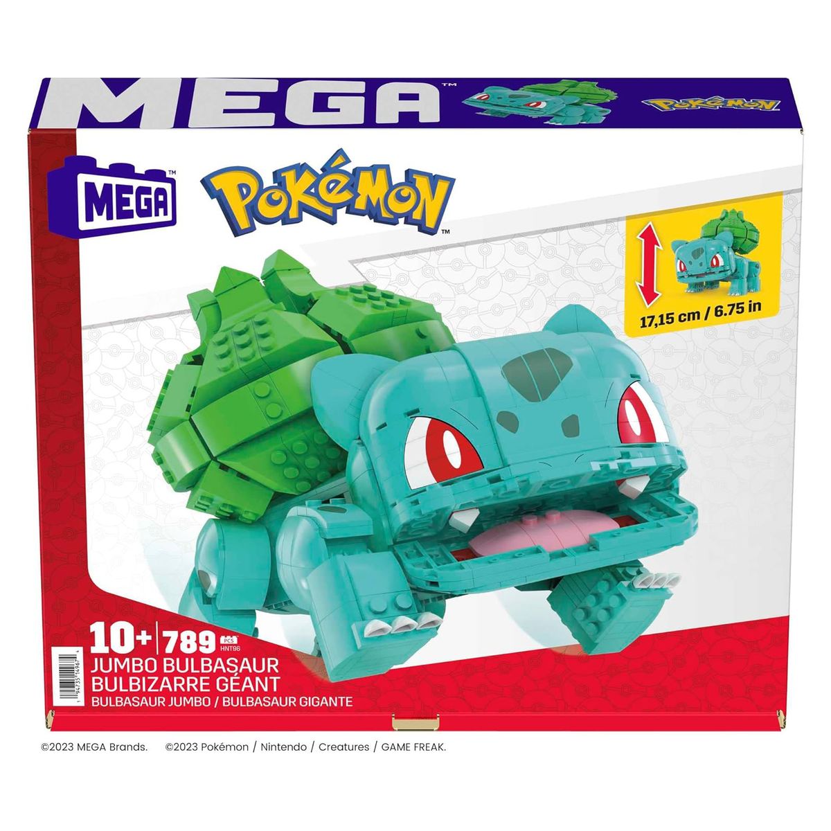 Mattel HNT96 - Mega - Pok&eacute;mon - Jumbo-Bisasam Bauset, 789 Teile - Bild 1