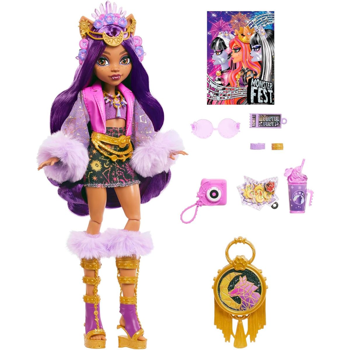 Mattel HXH80 - Monster High - Monster Fest - Clawdeen Wolf Puppe inkl. Zubeh&ouml;r - Bild 1