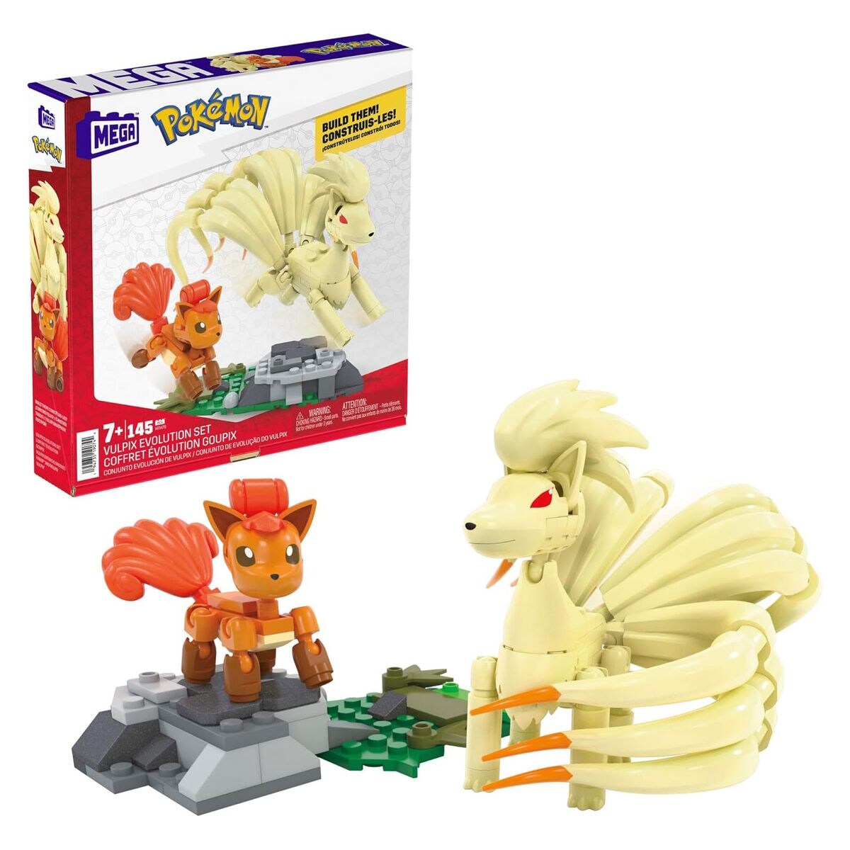 Mattel HTH79 – Mega – Pokémon – Vulpix Evolution Set, 145 Teile | 00194735190744