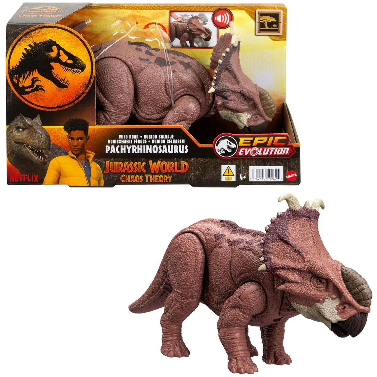Mattel HTK72 - Jurassic World - Wild Roar - Pachyrhinosaurus, mit Sound - Bild 1