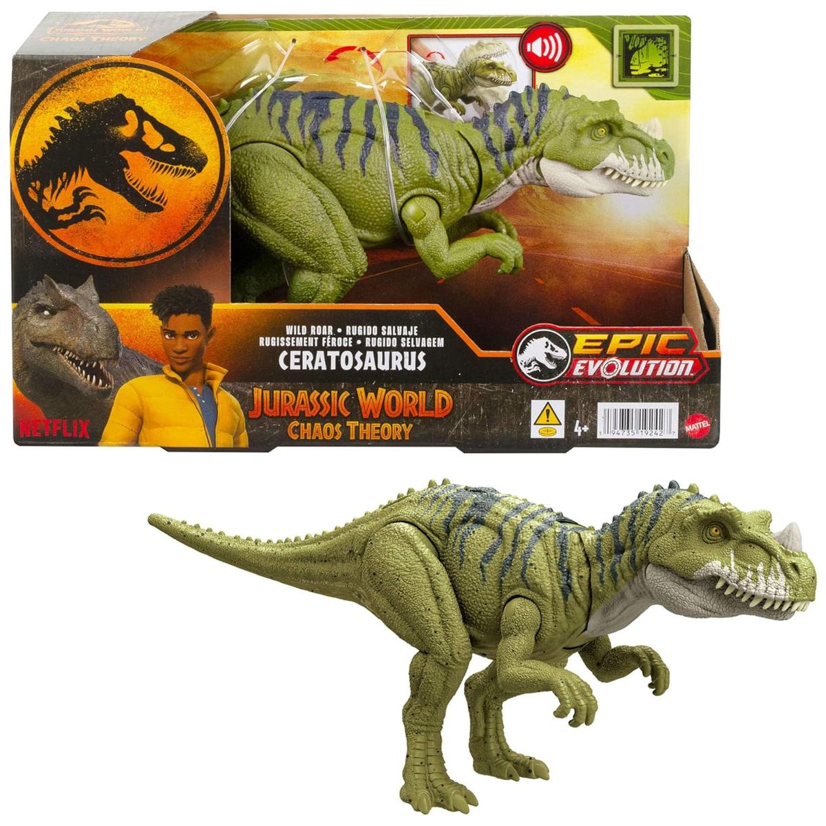 Mattel HTK74 - Jurassic World - Wild Roar - Dinosaurier: Creatosaurus mit Sound - Bild 1