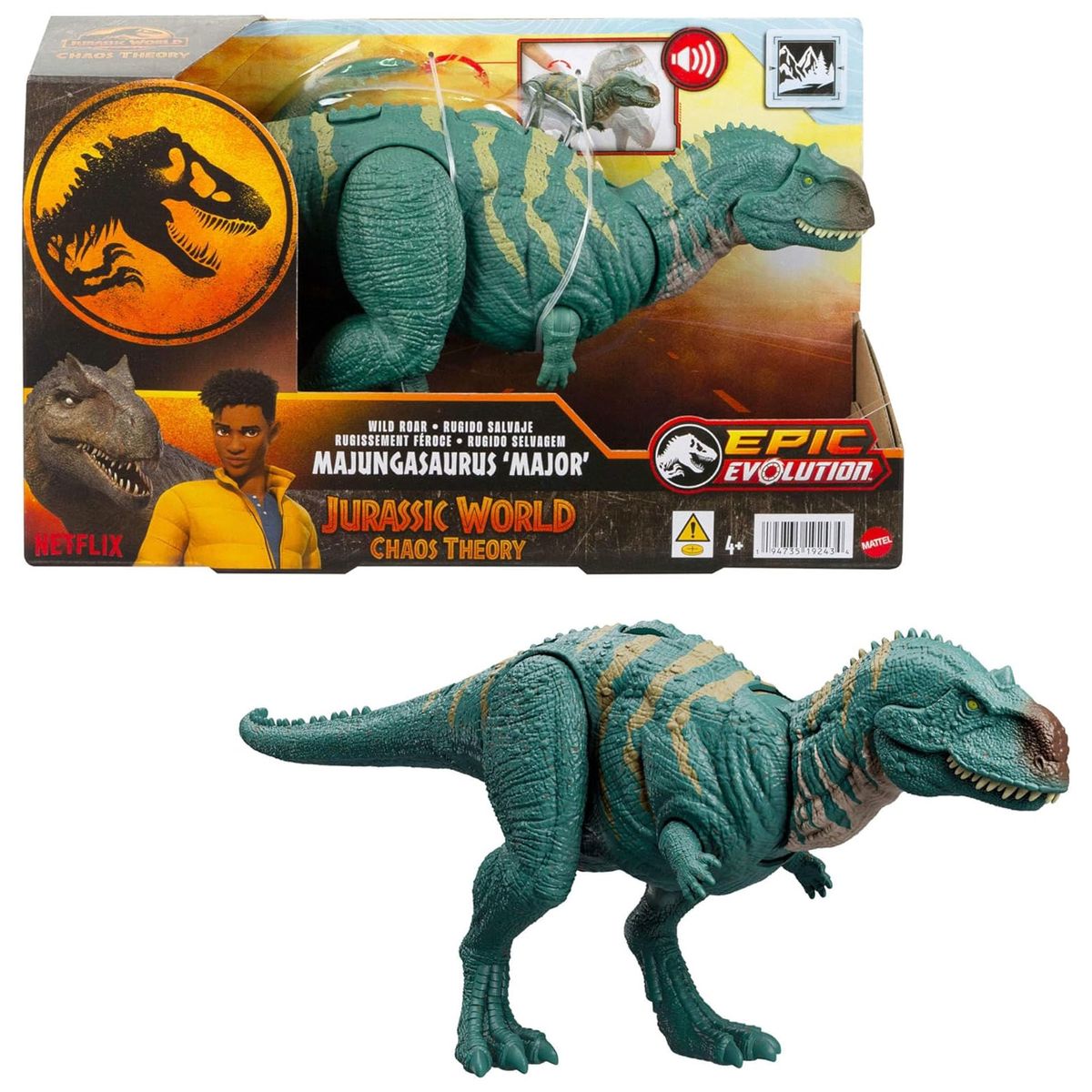 Mattel HTK76 - Jurassic World - Wild Roar - Majungasaurus 'Major' mit Sound - Bild 1