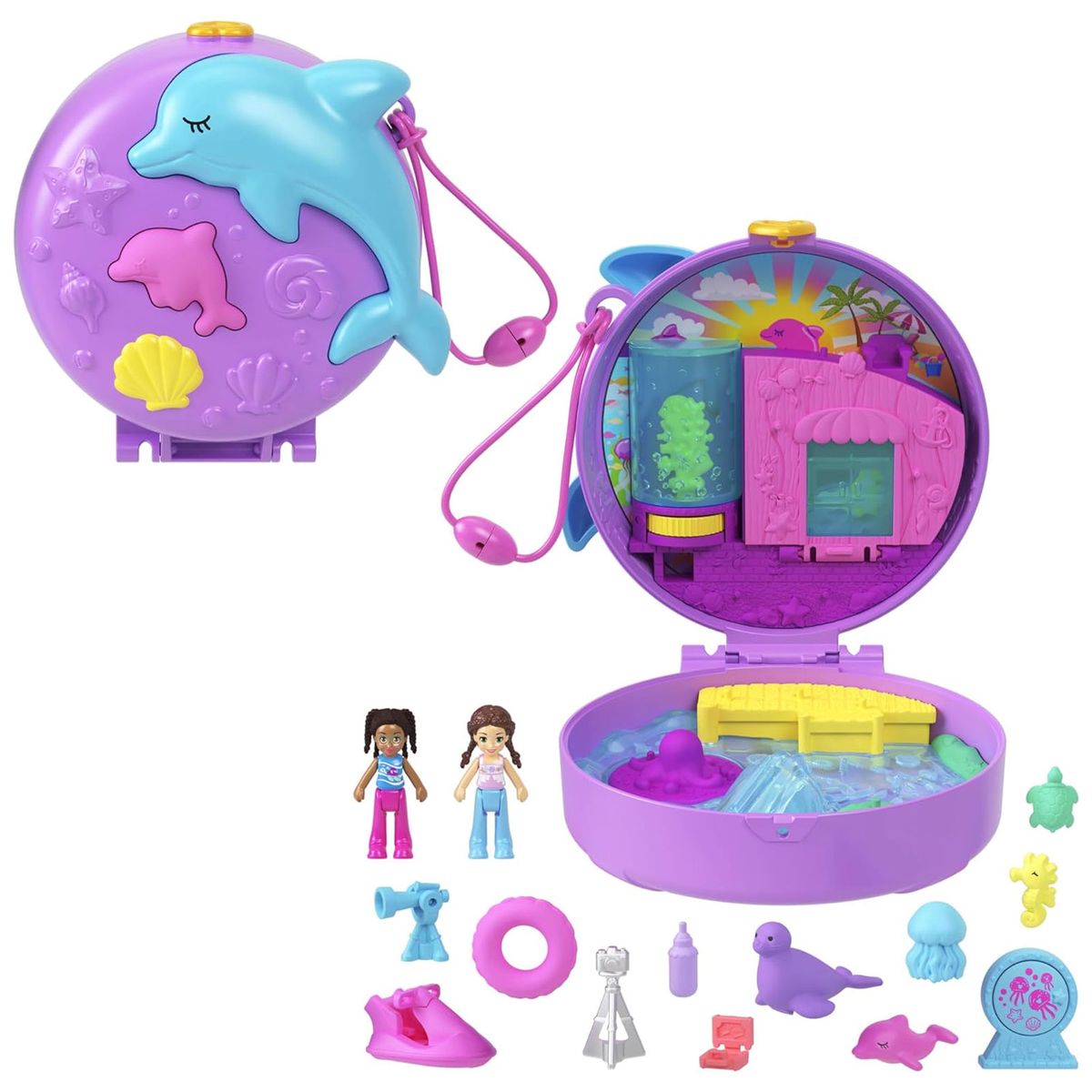 Mattel HWN96 - Polly Pocket - Delfin-Rettungsstation Schatulle - Bild 1