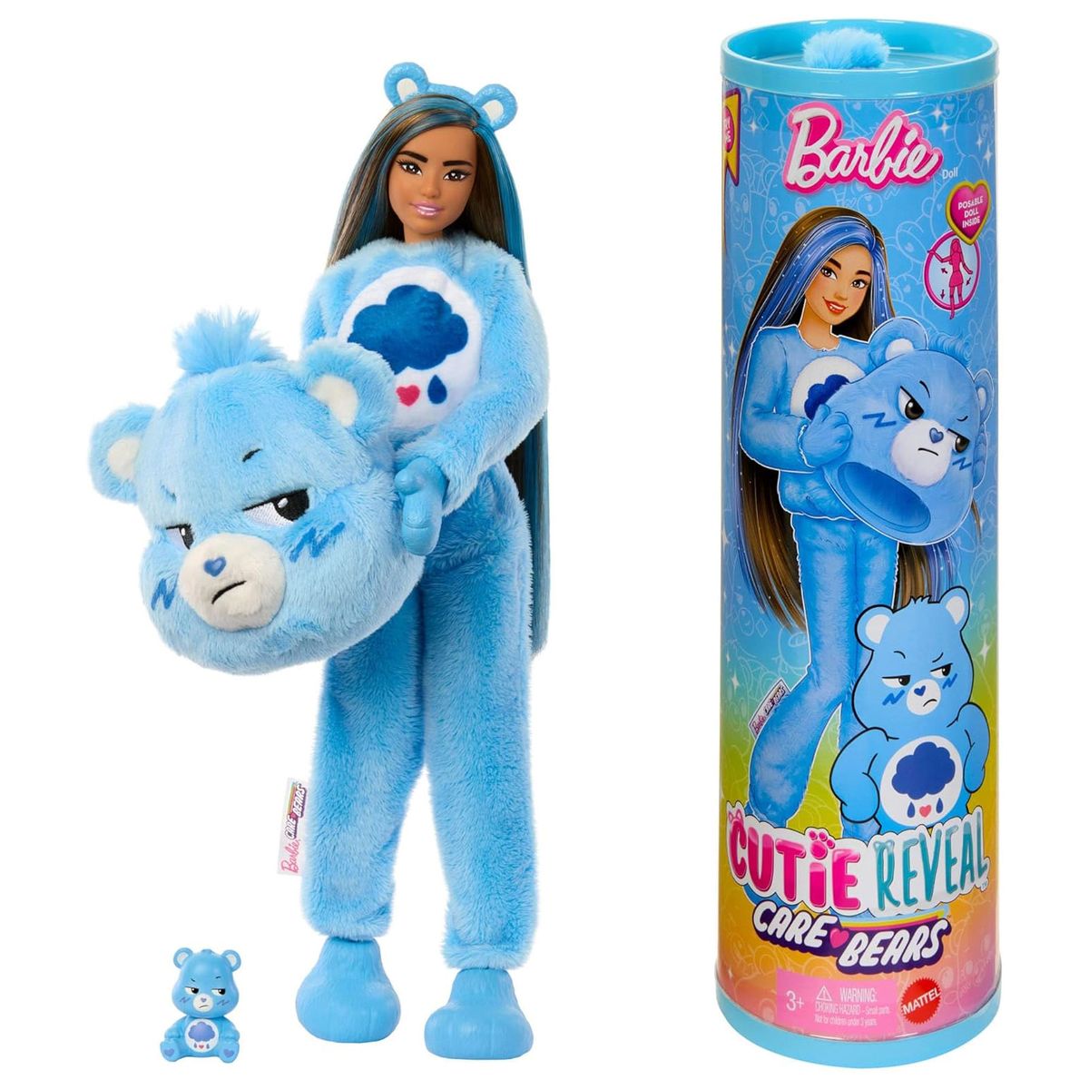 Mattel JCN96 - Barbie - Cutie Reveal - Care Bears - Gl&uuml;cksb&auml;rchis - Puppe mit Brumm-B&auml;rchi-Kost&uuml;m und 10 &Uuml;berraschungen - Bild 1