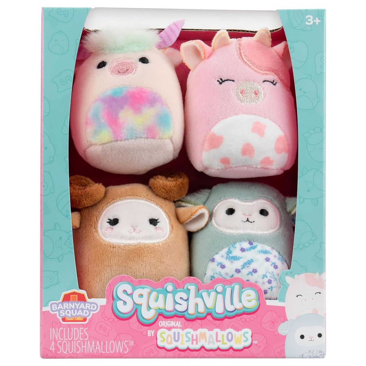 Jazwares SQM0506 - Squishville by Squishmallows - Scheunen Squad &ndash; 4er Pack 5 cm Pl&uuml;schfiguren - Bild 1