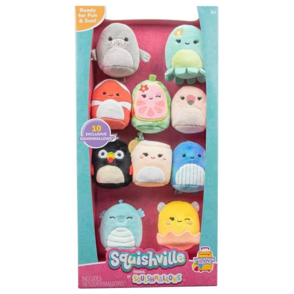 Jazwares SQM0447 - Squishville by Squishmallows - 10er-Pack Urlaubs Squad, Pl&uuml;schfigur, 5 cm - Bild 1