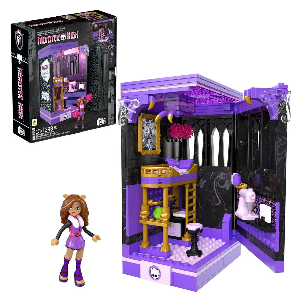 Mattel HXM32 - Mega - Monster High - Clawdeens Spuk-Buch-Ecke, Bauset mit 298 Teilen - Bild 1