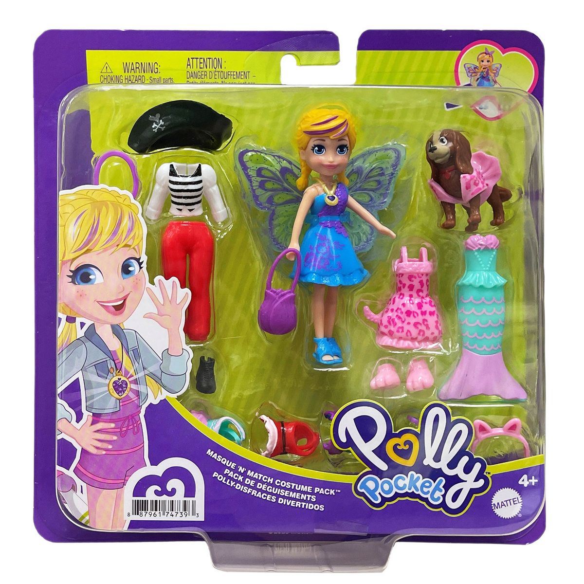 Mattel GDM15 - Polly Pocket - Figur mit Hund, 4 Outfits weitere Zubeh&ouml;rteile - Bild 1