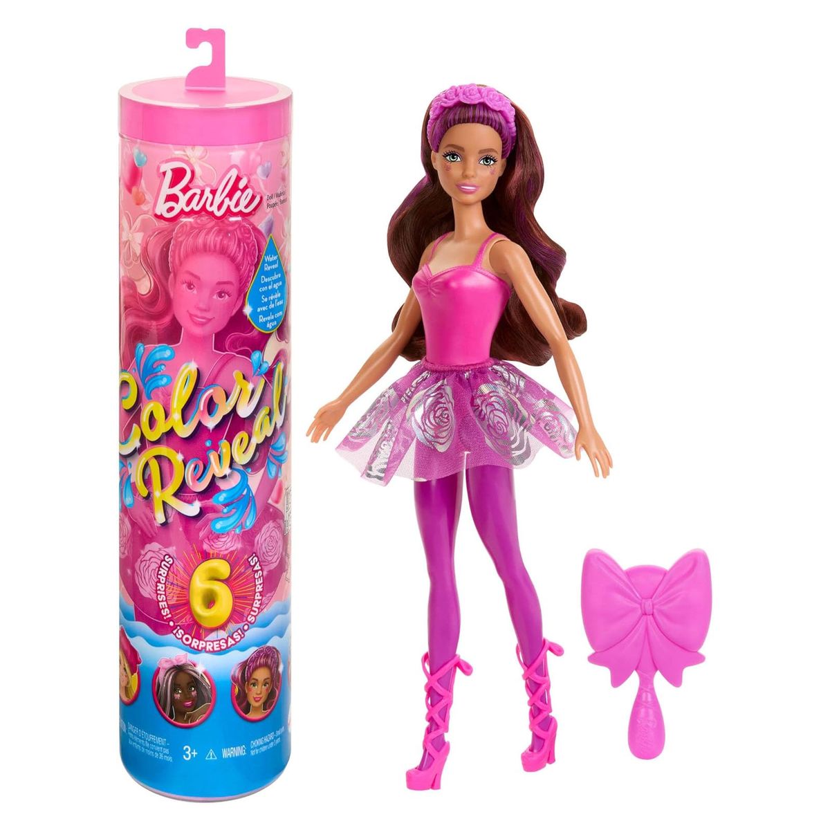 Mattel HRK17 - Barbie - Color Reveal - Ballerina-Puppe mit 6 &Uuml;berraschungen & Farbwechsel (Auswahl der Puppe zuf&auml;llig) - Bild 1