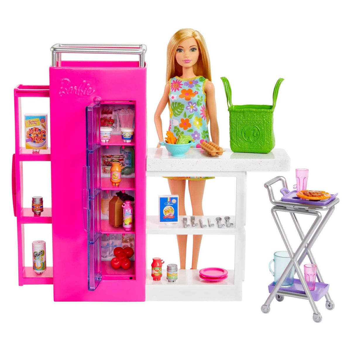 Mattel HJV38 - Barbie - Vorratskammer Spielset, mit Puppe und 30+ Teilen - Bild 1