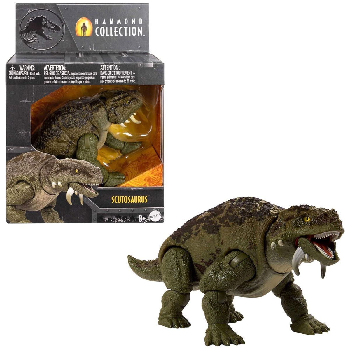 Mattel JDJ08 - Jurassic World - Hammond Collection - Deluxe Figur Scutosaurus, beweglich, ca. 15 cm - Bild 1