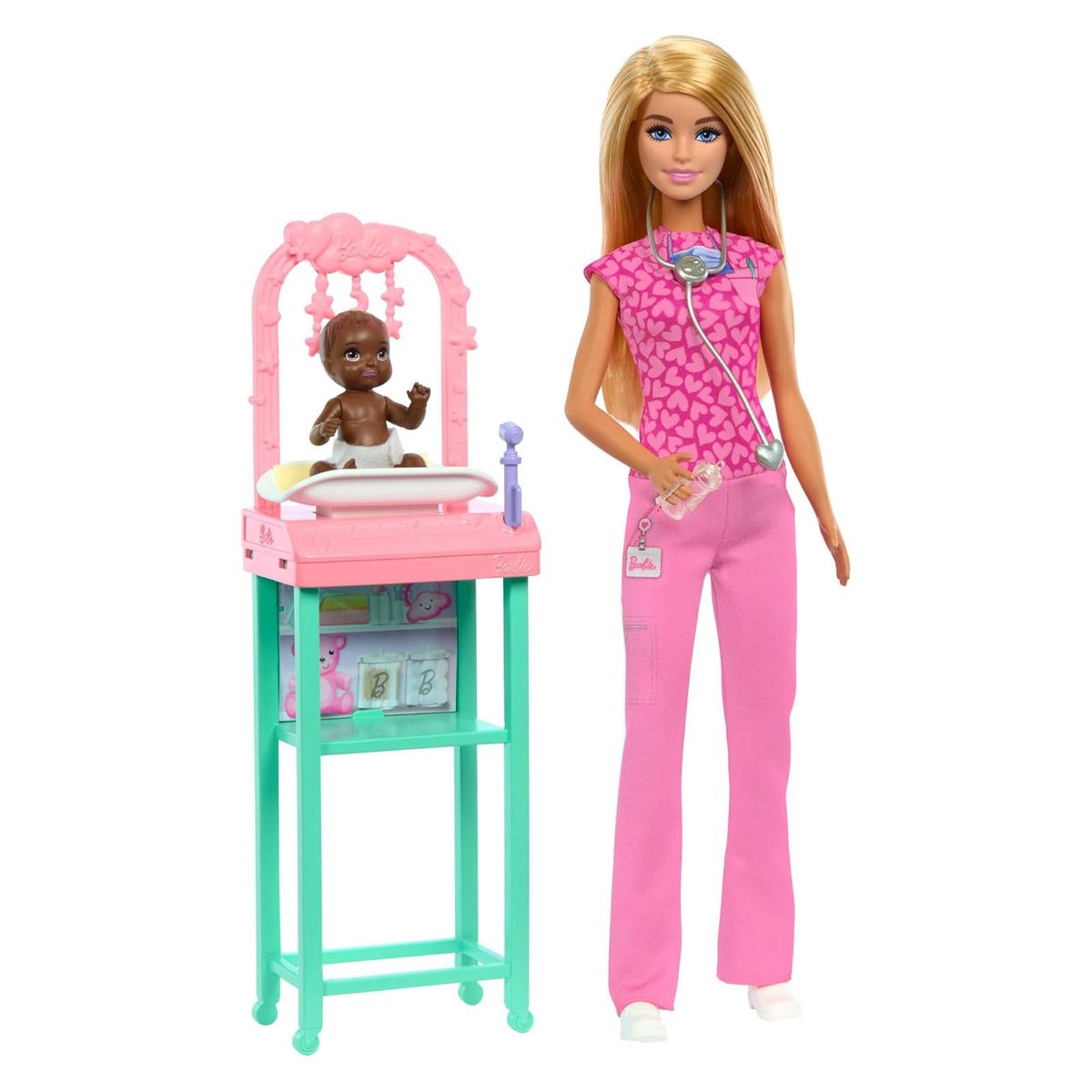 Mattel JCR72 - Barbie - You can be anything - Kinder&auml;rztin Spielset &ndash; Puppe mit Baby-Patientin & Zubeh&ouml;r - Bild 1