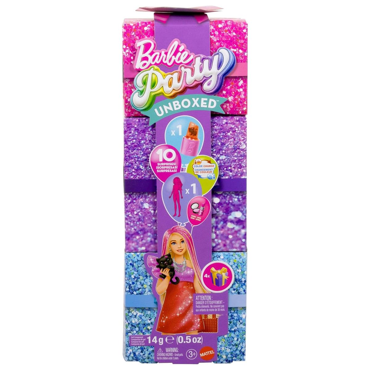 Mattel JFY68 - Barbie - Party Unboxed Glam Party &ndash; Modepuppe mit 10 &Uuml;berraschungen - Bild 1