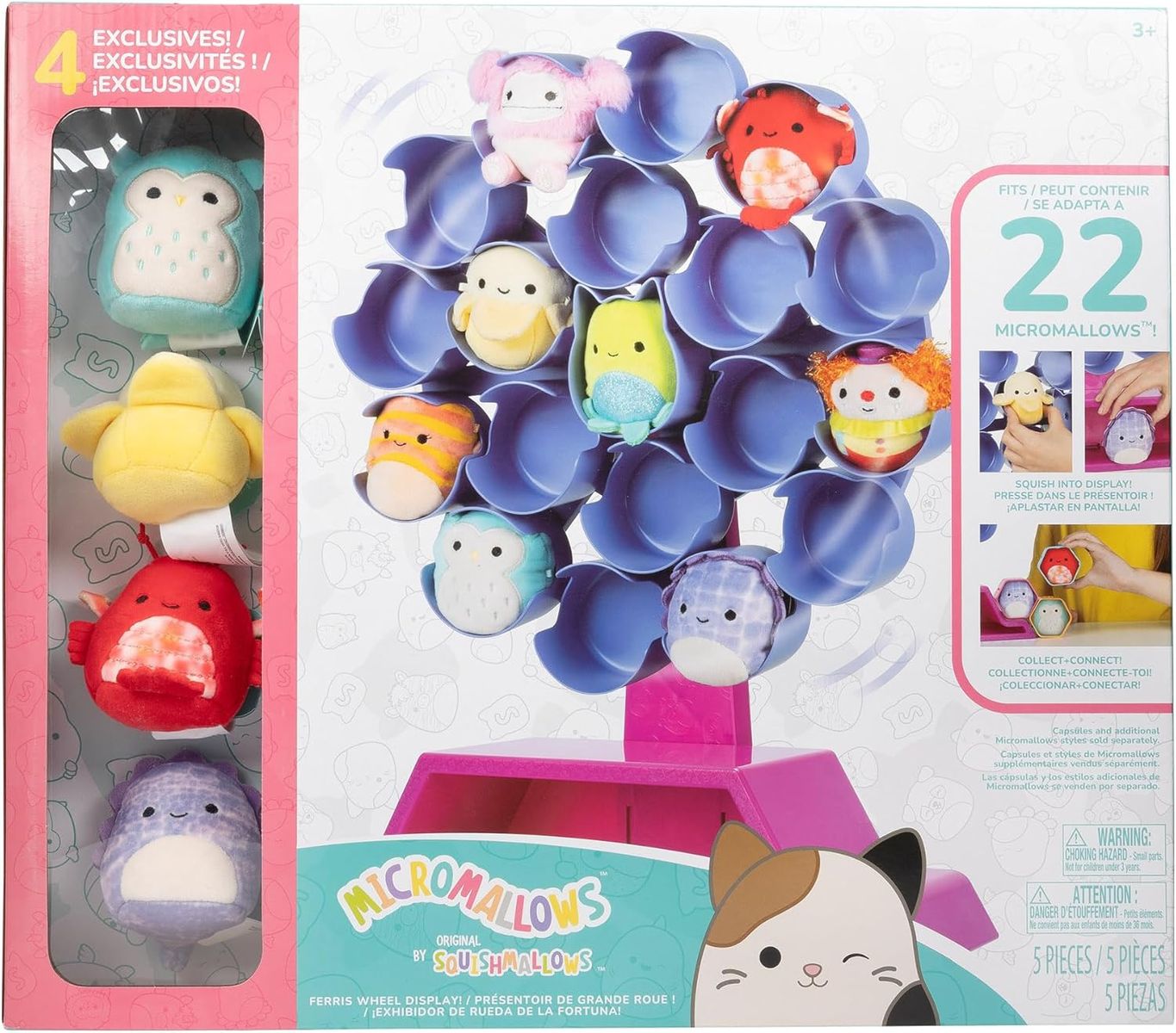 Jazwares SQMM0044 - Micromallows -Squishmallows - Riesenrad mit 4 Mini-Pl&uuml;schfiguren, 6,5 cm - Bild 1