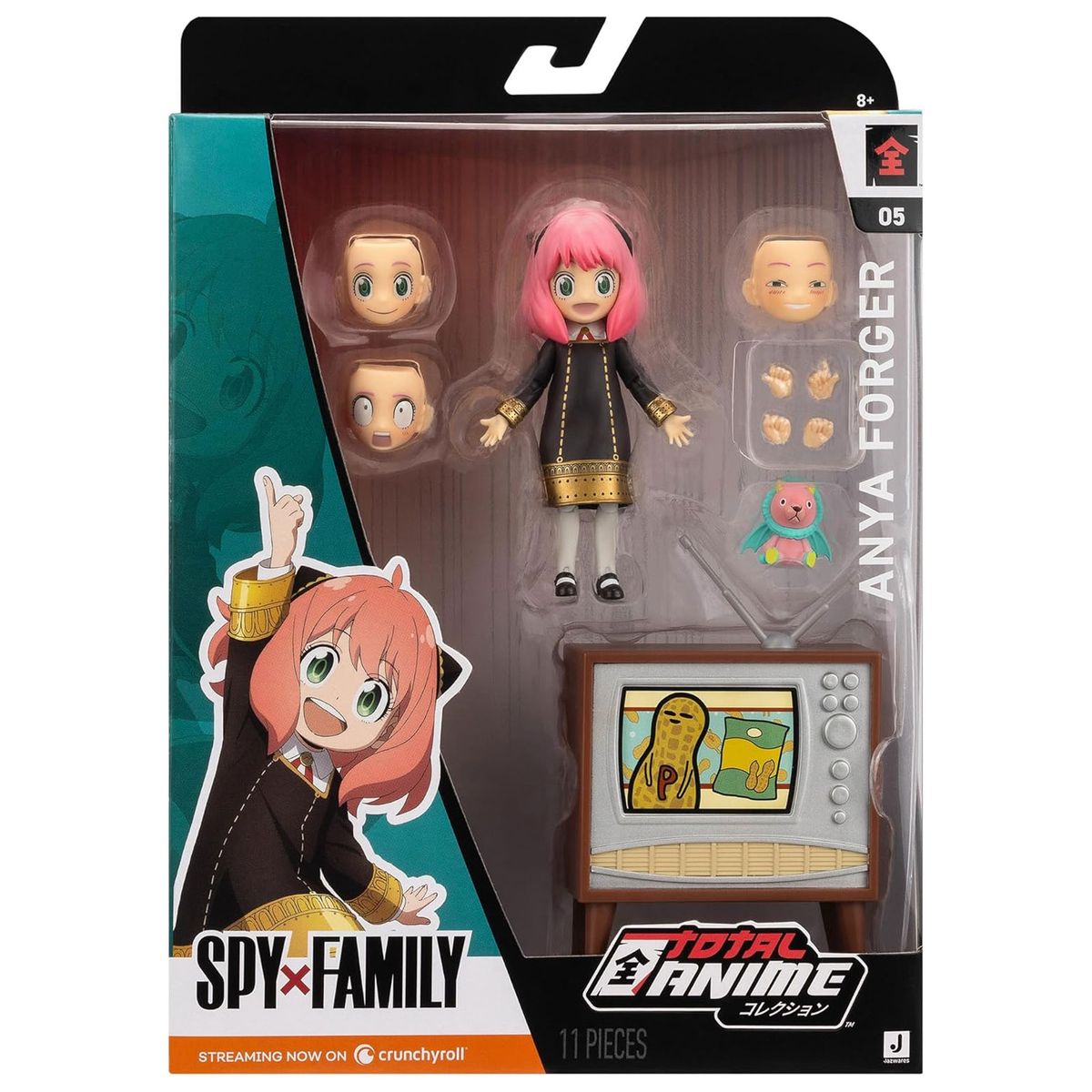 Jazwares KAZ0005 - total Anime - Spy x Family - Anya Forger Spielfigur mit austauschbaren K&ouml;rperteilen, 16,5 cm - Bild 1