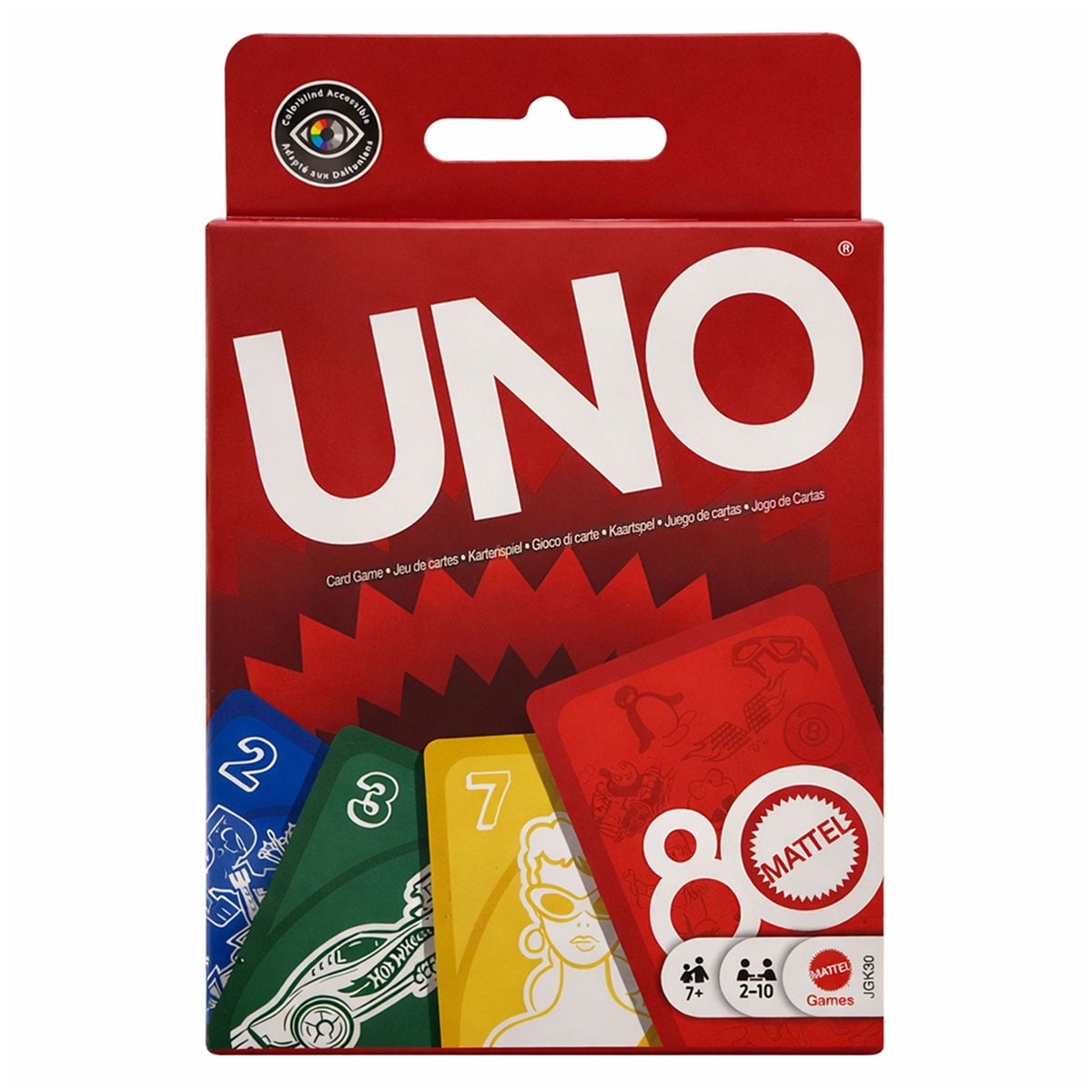 Mattel JGK30 - Uno - Ruby Red - Sonderedition, 80 Jahre Mattel - Bild 1