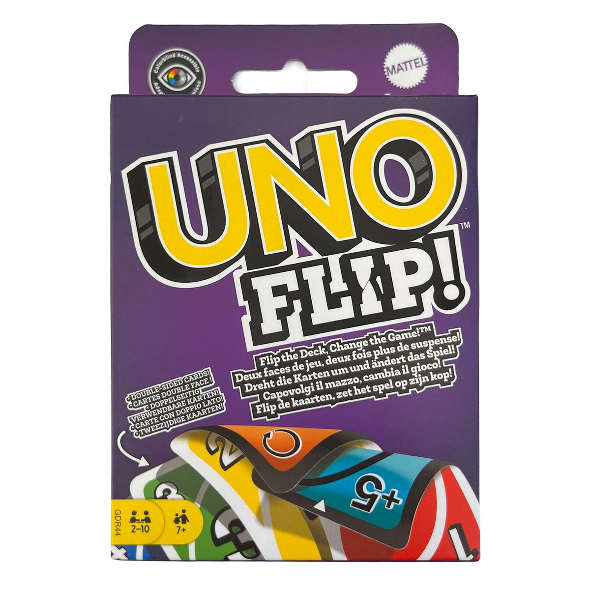 Mattel GDR44-1 - Mattel Games - Uno Flip Kartenspiel mit barrierefreier Farbgestaltung - Bild 1