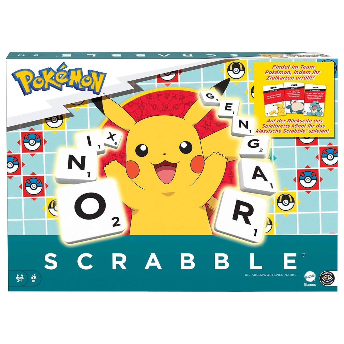 Mattel HXT28 - Mattel Games - Pok&eacute;mon - 2 in 1 Scrabble Brettspiel &ndash; Klassisch spielen oder Pok&eacute;mon-Modus w&auml;hlen - Bild 1