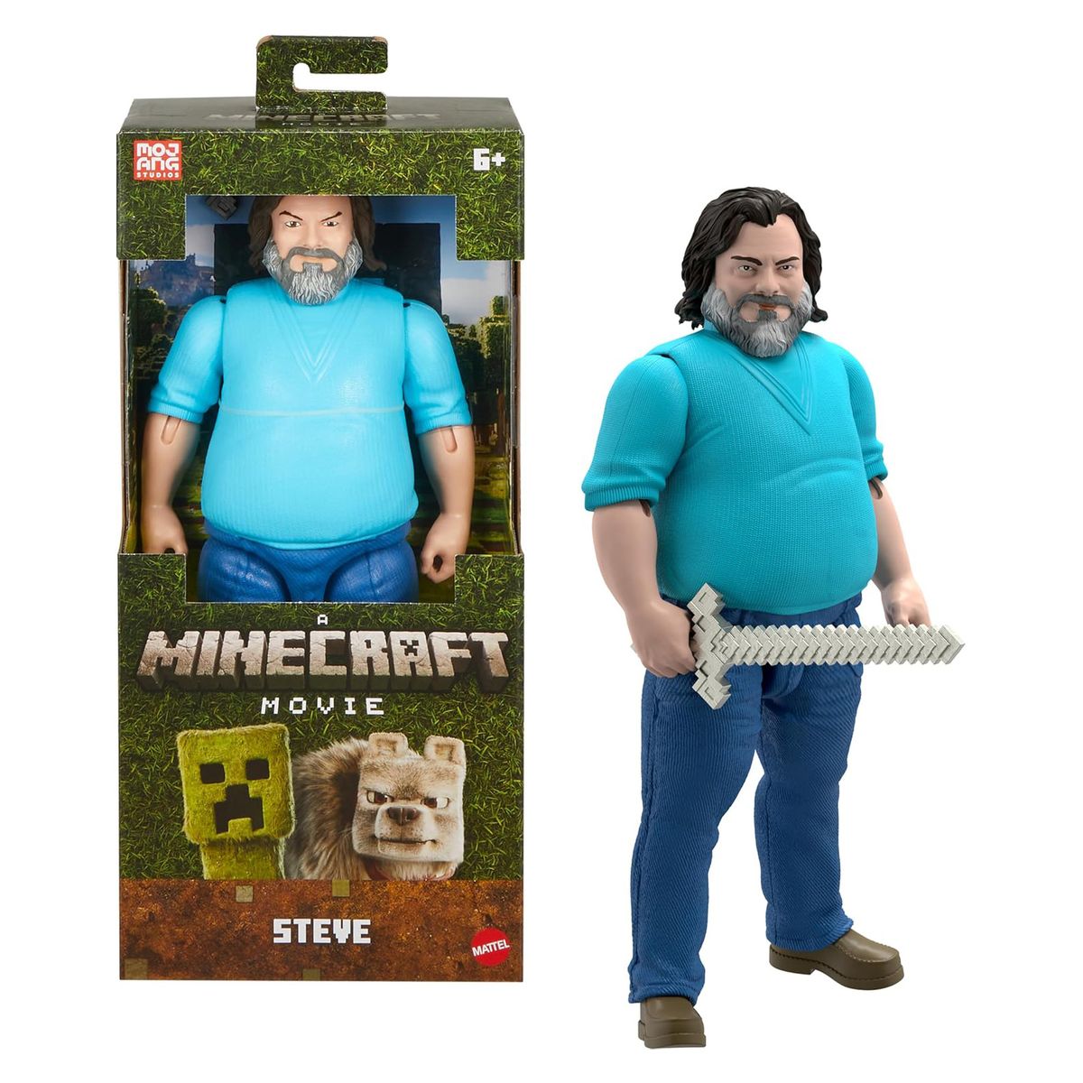 Mattel JGG67 - Minecraft - Movie - Mojang Studios - Steve Actionigur, ca. 30cm, beweglich - Bild 1