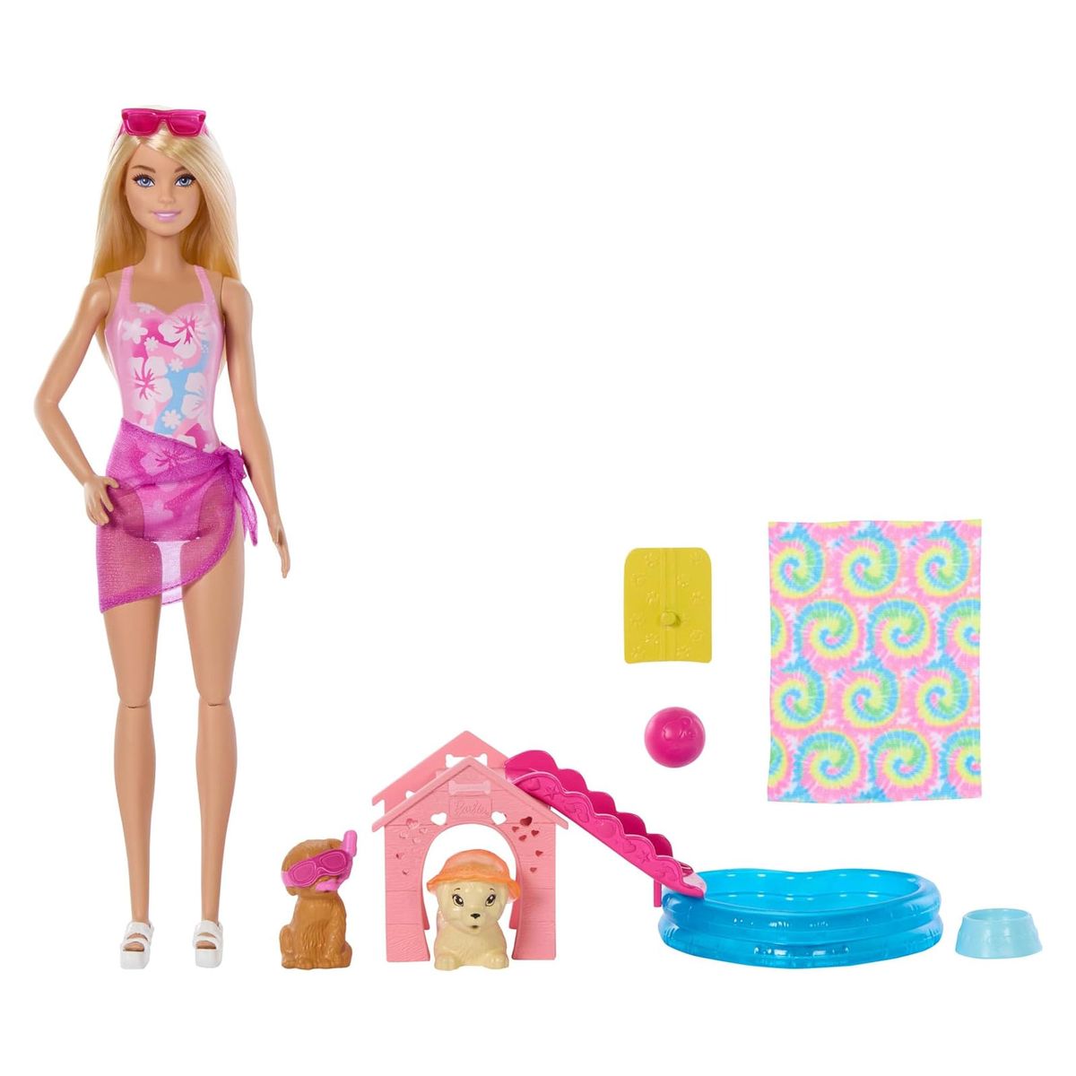 Mattel JBF35 - Barbie - Welpen Pool Party Spielset &ndash; Puppe mit Hundepool - Bild 1