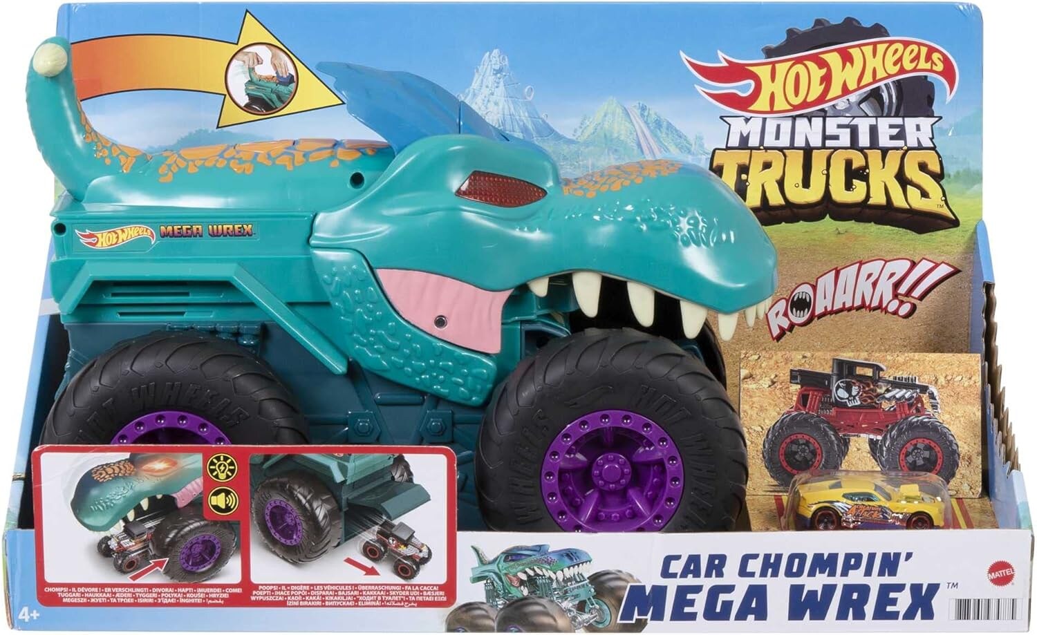 Mattel GYL13 - Hot Wheels - Monstertruck Mega Wrex mit Licht & Sound