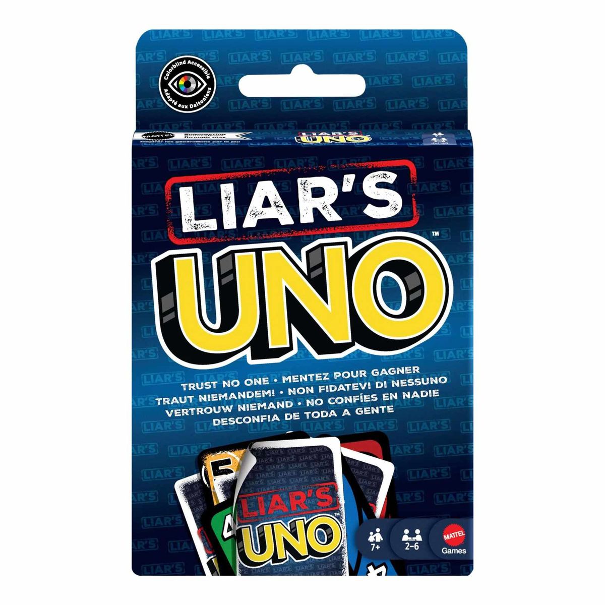 Mattel JLH43 - Mattel Games - UNO Liar's Kartenspiel mit barrierefreier Farbgestaltung - Bild 1