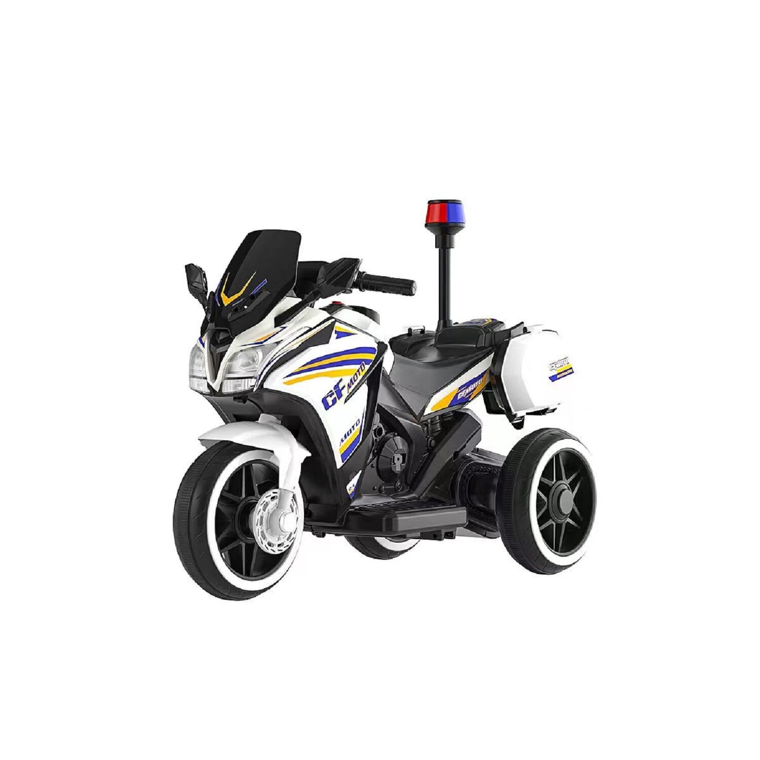 Kinder Elektro-Motorrad 6V 4Ah-Akku Musik Licht Police Licht Weiß