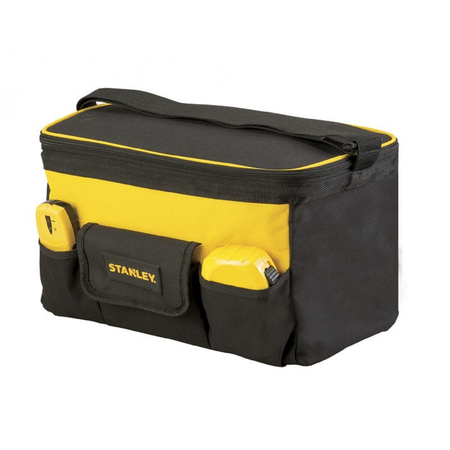 Schwarze Werkzeugtasche aus strapazierfähigem Polyester mit Schultergurt | 03253561736155