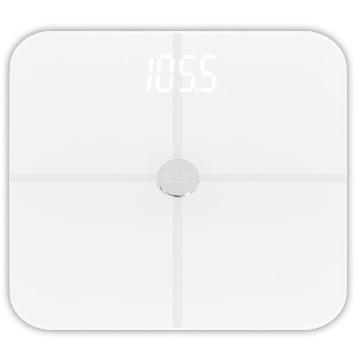 Adler AD 8187 Personenwaage mit K&ouml;rperanalyse mit App, bis 180 kg, Wei&szlig; - Bild 1