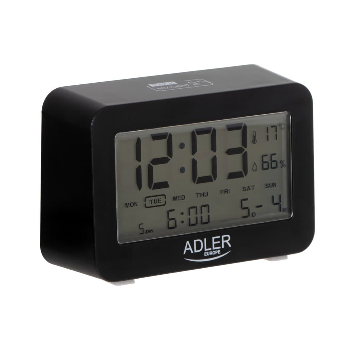 Adler AD 1196 Tischuhr mit Weckfunktion, Temperatur- und Luftfeuchtigkeitsanzeige, LED-Display - Bild 1