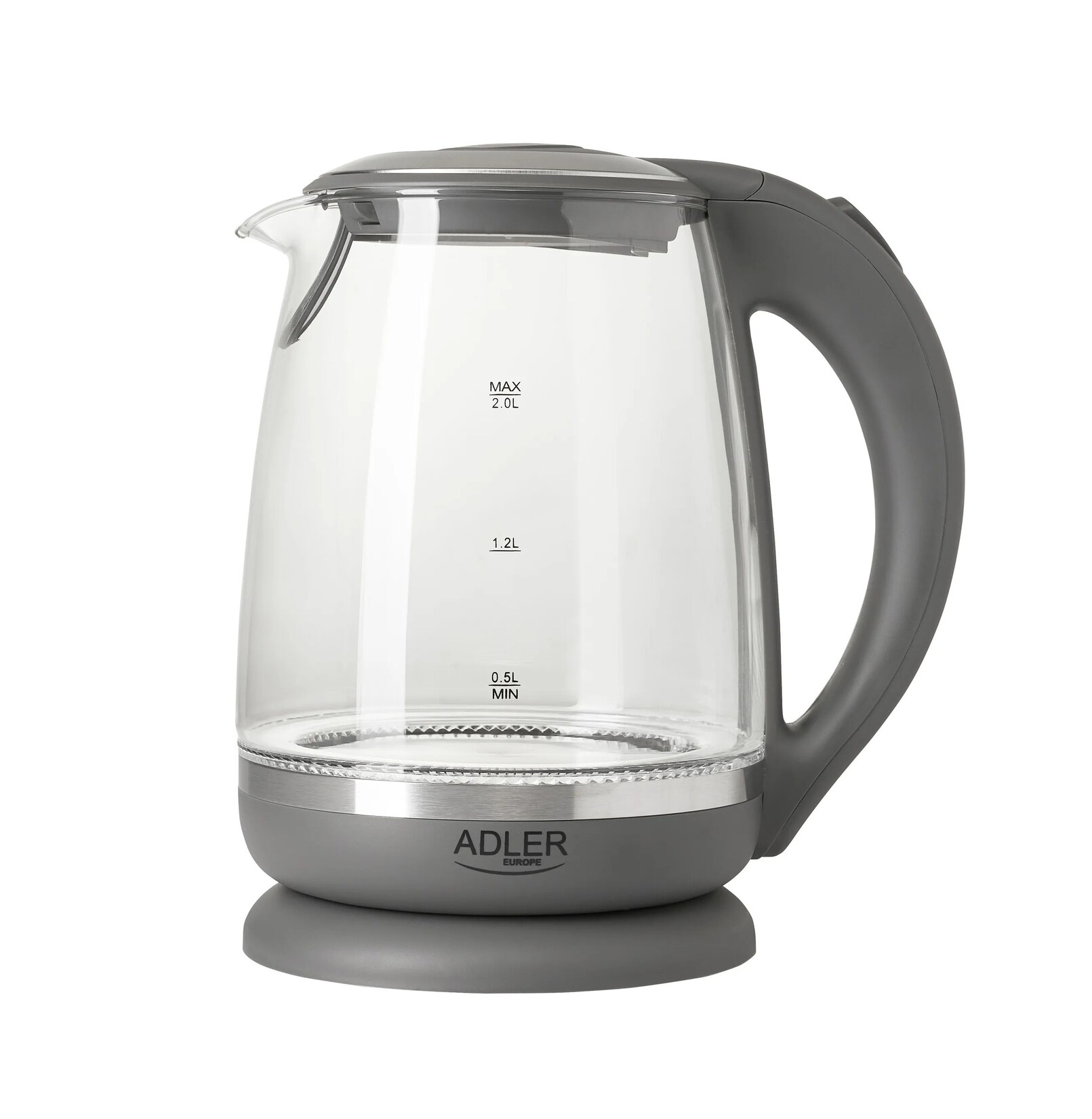 AD 1286 Wasserkocher 2,0 L – 2200 W, LED, Glasgehäuse, 360° drehbarer | 05902934834230