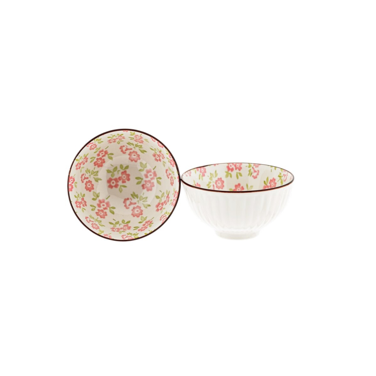 Schalen-Set aus hochwertigem Porzellan, mit Blumenmuster - 4er Set - Bild 1