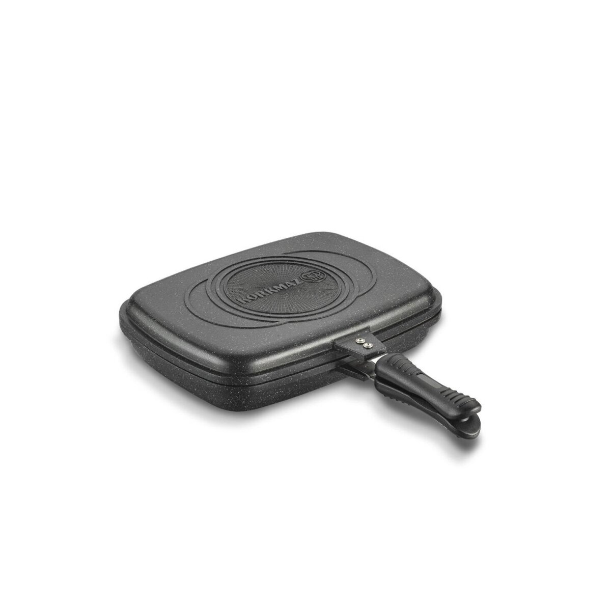 Korkmaz Duplo Doppelpfanne 34 x 25 cm, Schwarz - Langlebig & Antihaft - Bild 1