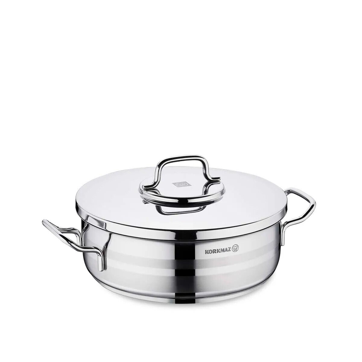Korkmaz Astra2 Low Casserole 32 x 12 cm – 10,25 L mit Deckel | 08691607020380