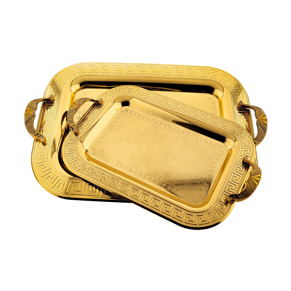 2er-Set Serviertabletts aus hochwertigem 18/10 Edelstahl - Bild 1