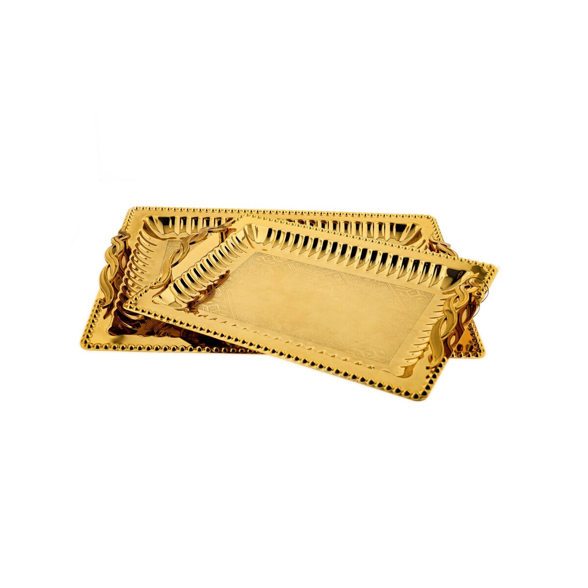 Serviertablett aus hochwertigem 18/10-Edelstahl - 2er Set - Bild 1