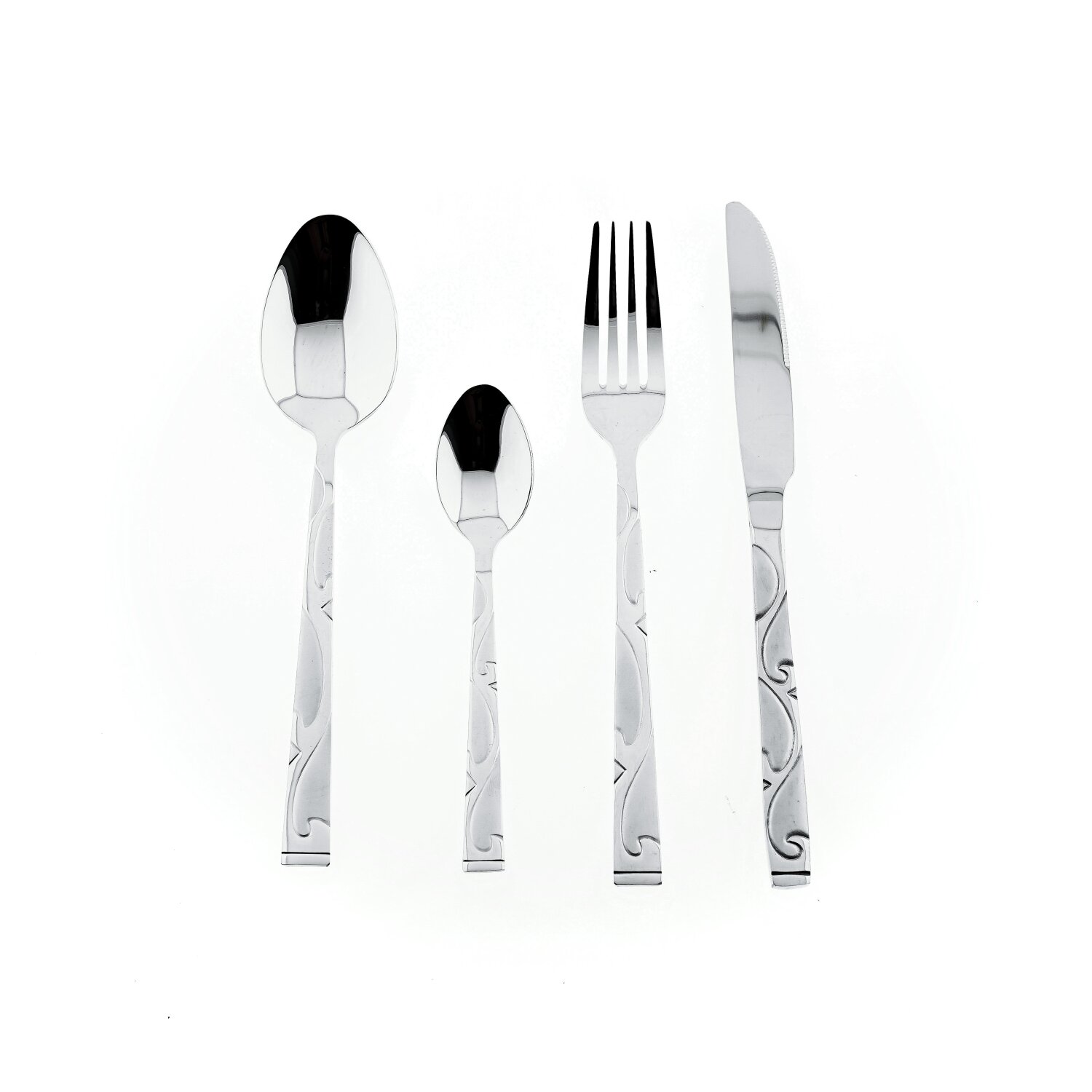 Almina 84 teiliges Besteckset mit Muster Essbesteck Edelstahl 18/10 - Bild 1