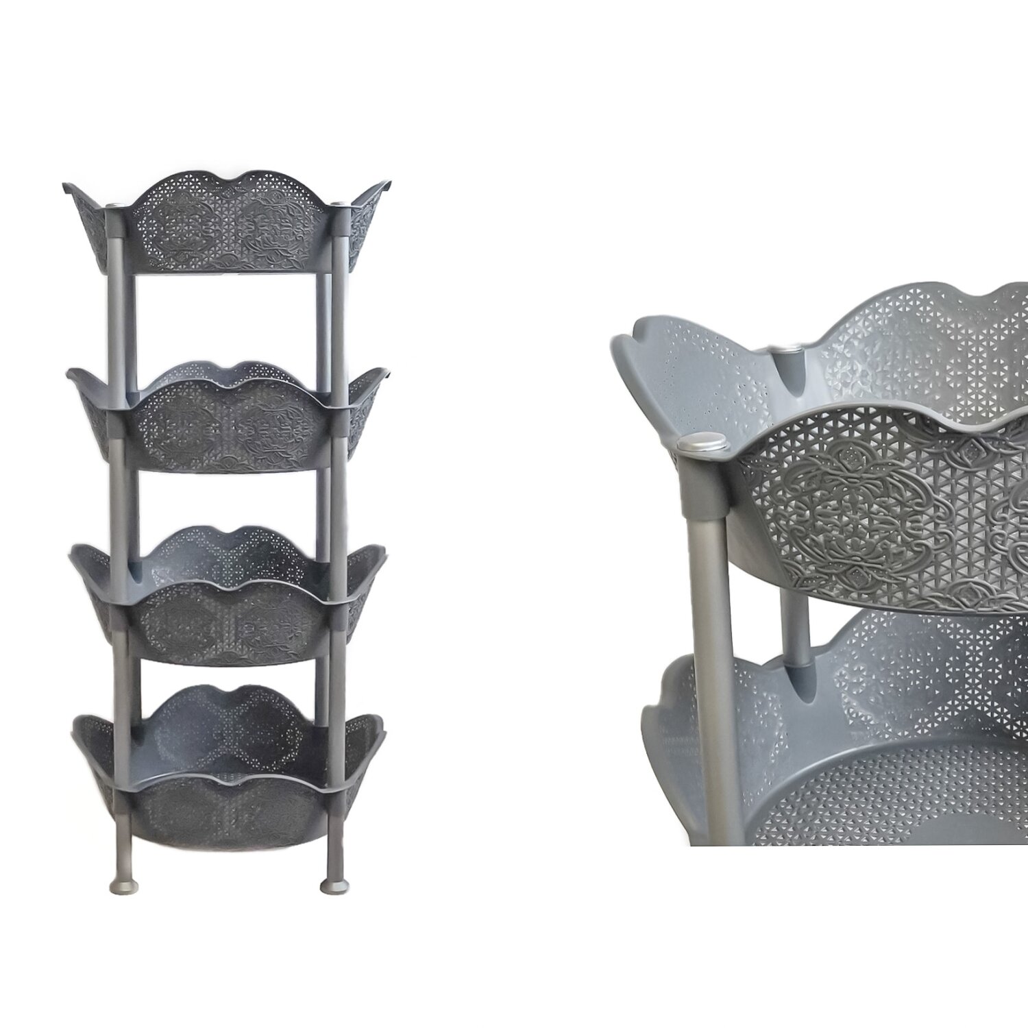 K&uuml;chen Organizer 39x39x82cm in Grau - Bild 1