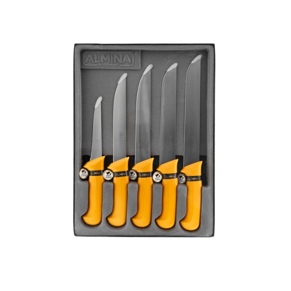 5-teiliges Messer-Set in Orange ideal zum Schneiden, Stechen | 04255829559994