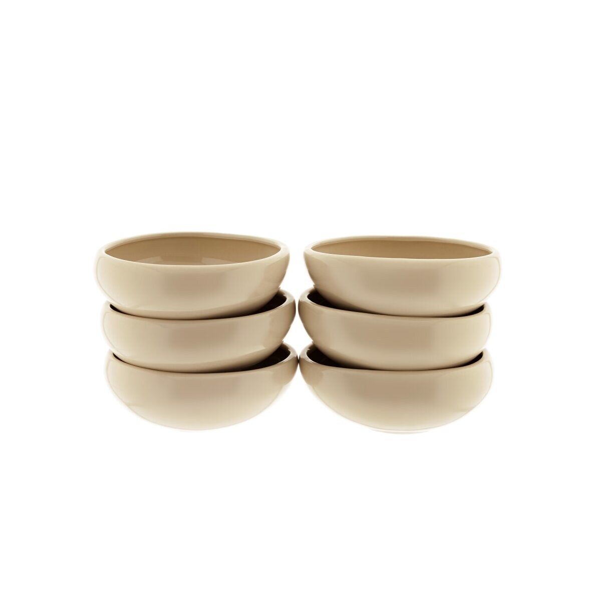 Wave Biscuit 6er-Set Müslischalen aus hochwertigem Porzellan - 12 x 4,5 cm