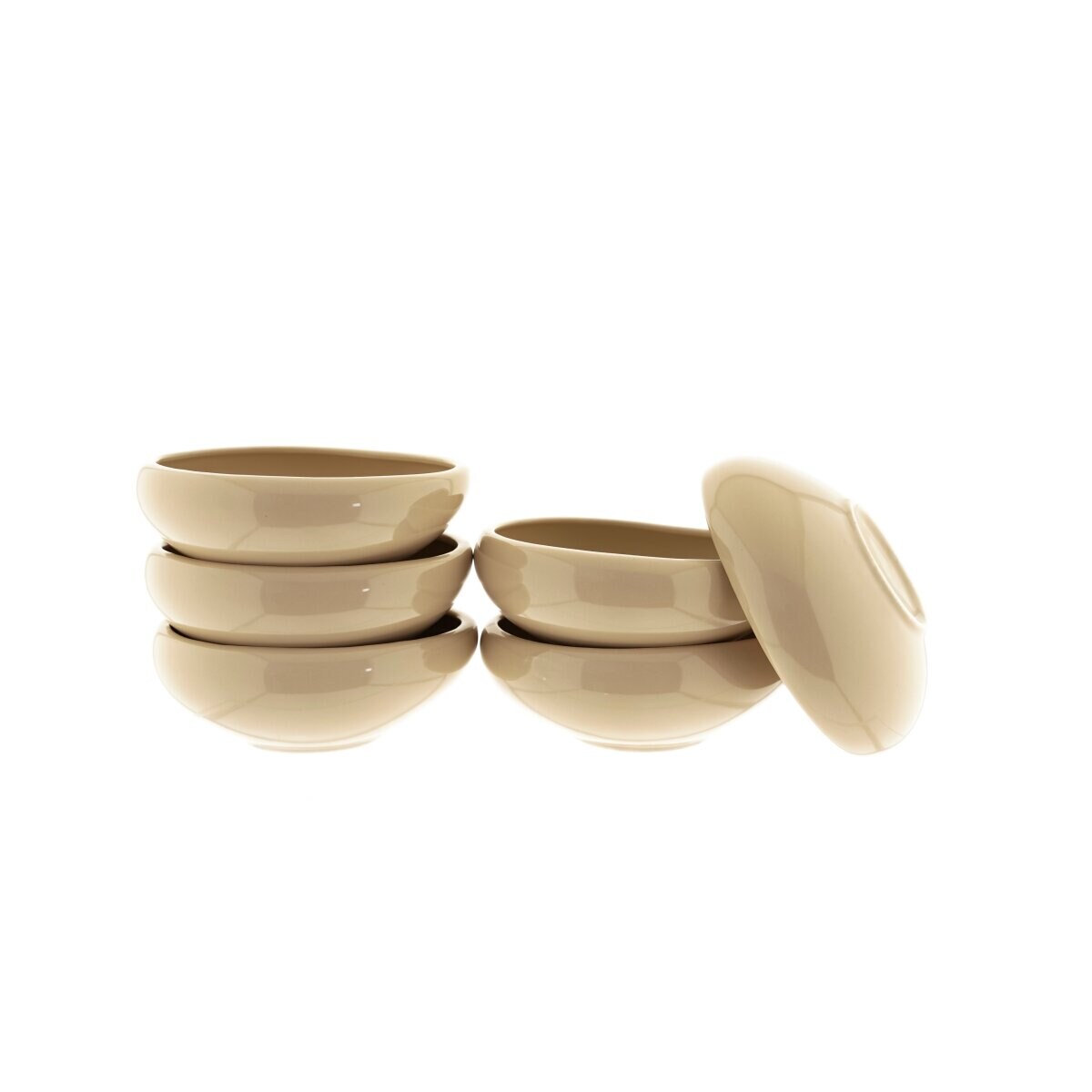 Wave Biscuit 6er-Set Suppenschalen aus hochwertigem Porzellan - 15 x 5,5 cm