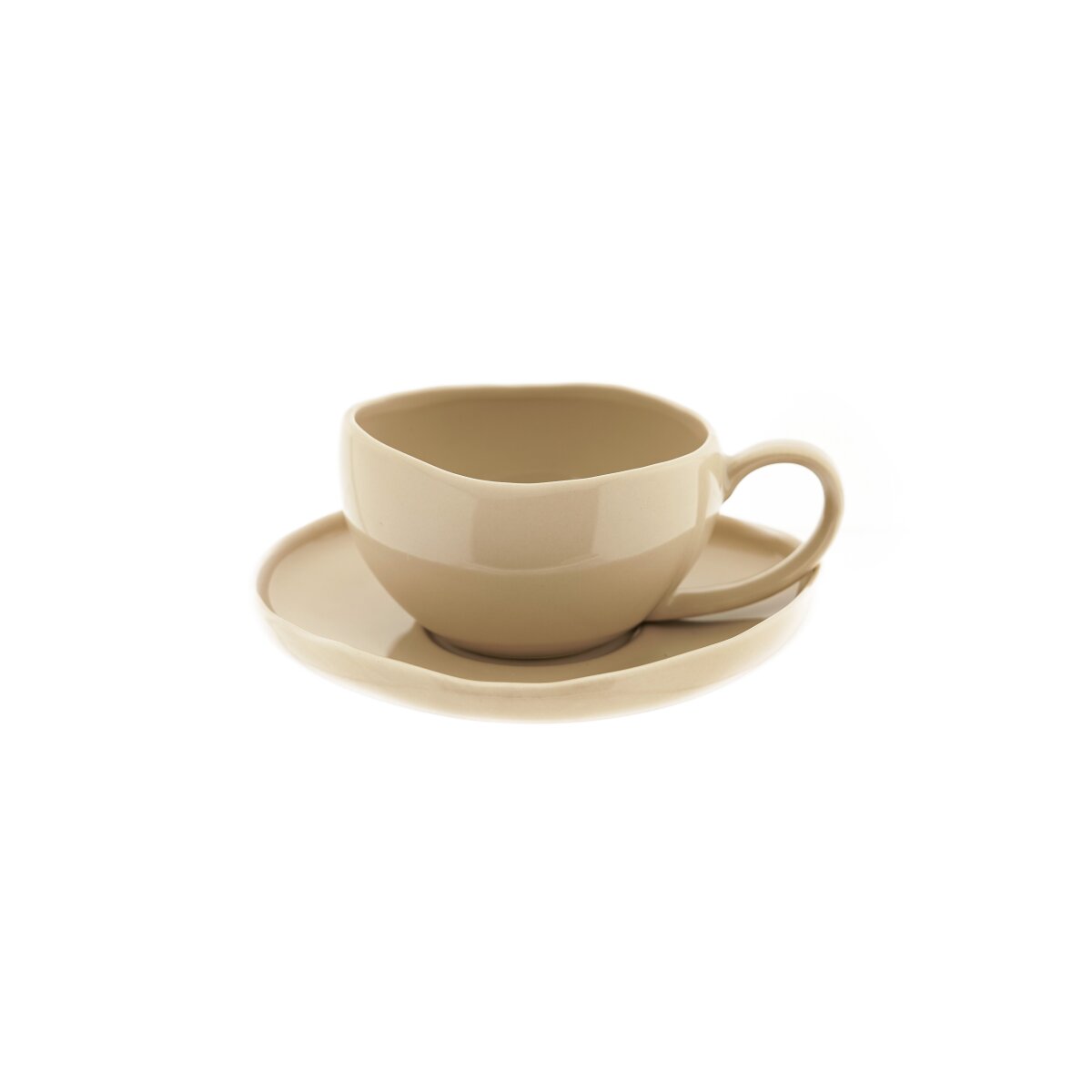 Wave Biscuit Kaffeetassen mit Untertellern - 12-teiliges-Set, 215 ml - Bild 1