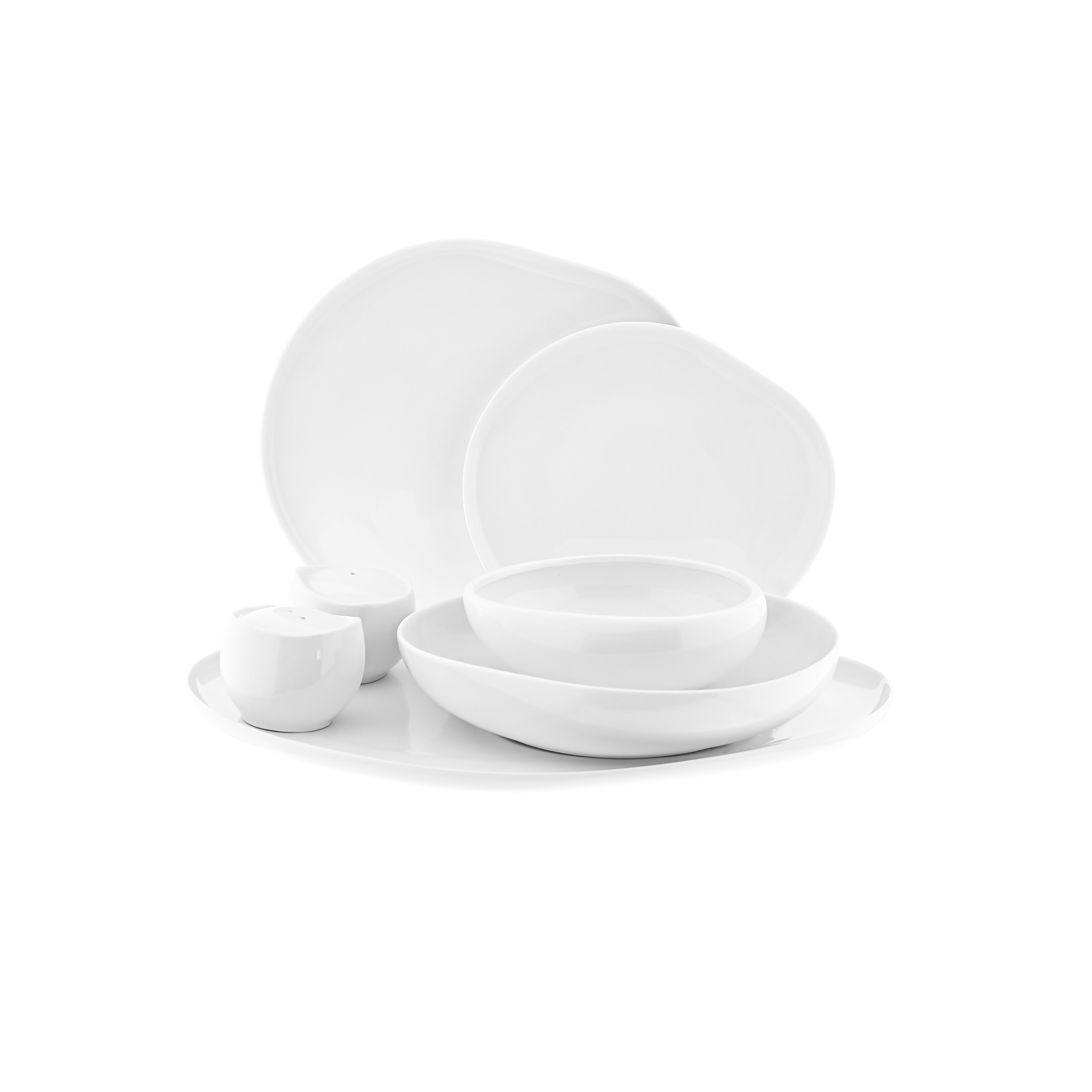 Geschirr-Set Wave-Style aus hochwertigem Porzellan - 27-teilig - Bild 1