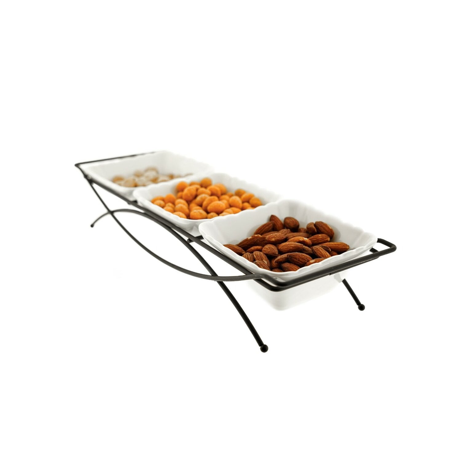 Almina 4er Snackschalen-Set mit wei&szlig;en Schalen aus Porzellan - Bild 1