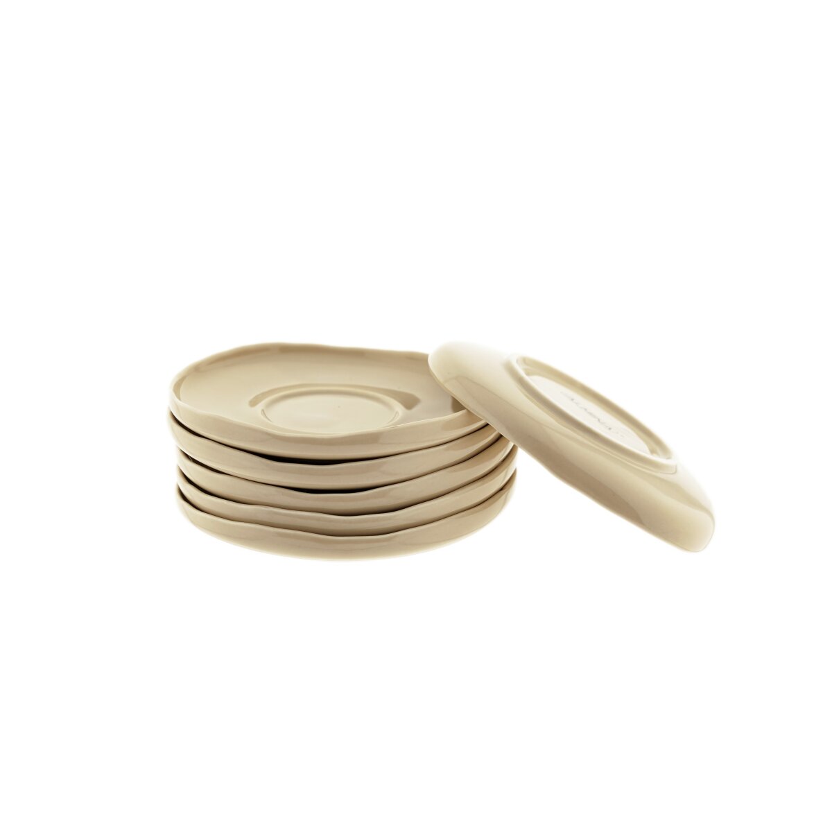 Wave Biscuit Unterteller aus hochwertigem Porzellan - 12,5 x 1,5 cm - Bild 1