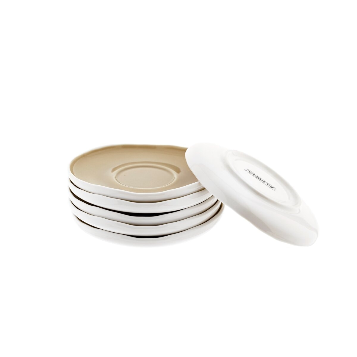 Wave Cream Unterteller aus hochwertigem Porzellan - 12,5 x 1,5 cm - Bild 1