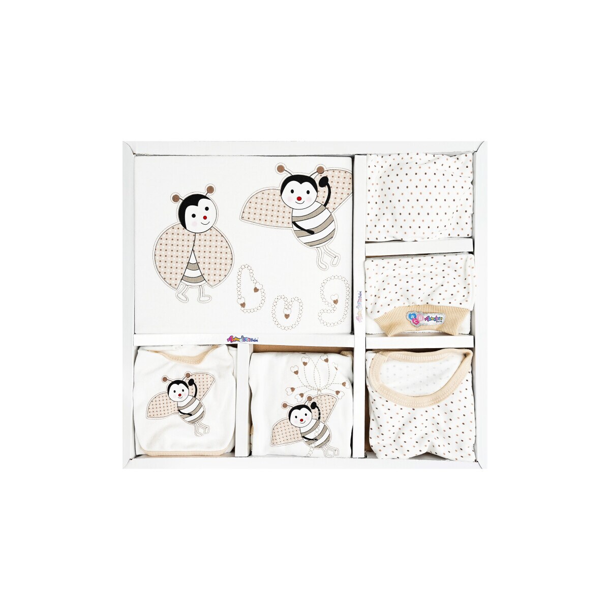 Biene Baby Erstausstattungspaket 10-teilig aus 100% Baumwolle -
