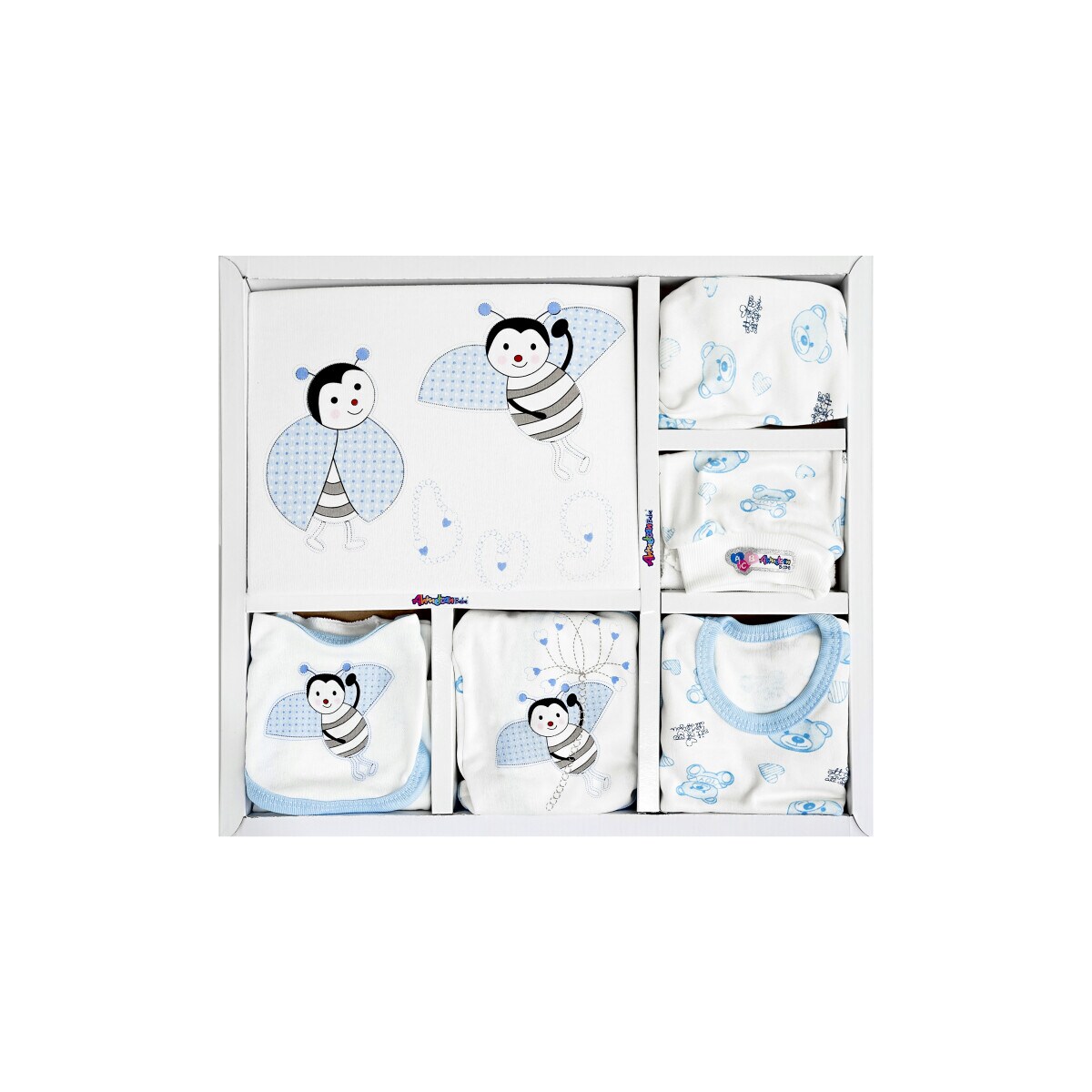 Biene Baby Erstausstattungspaket 10-teilig aus 100% Baumwolle -