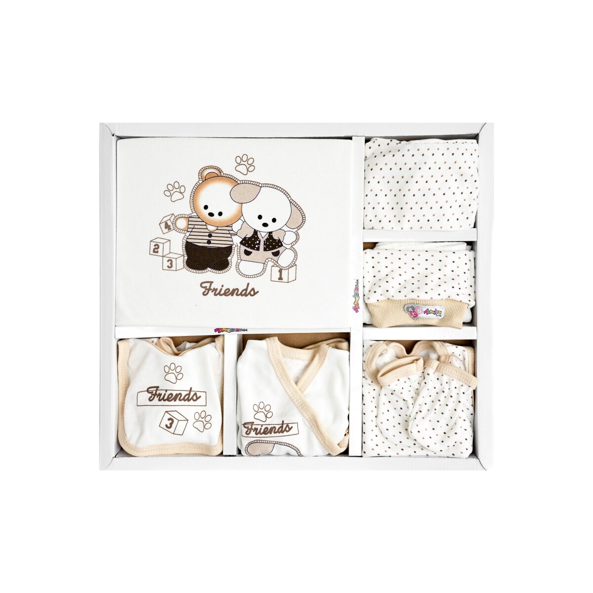 Friends Baby Erstausstattungspaket 10-teilig aus 100% Baumwolle - - Bild 1