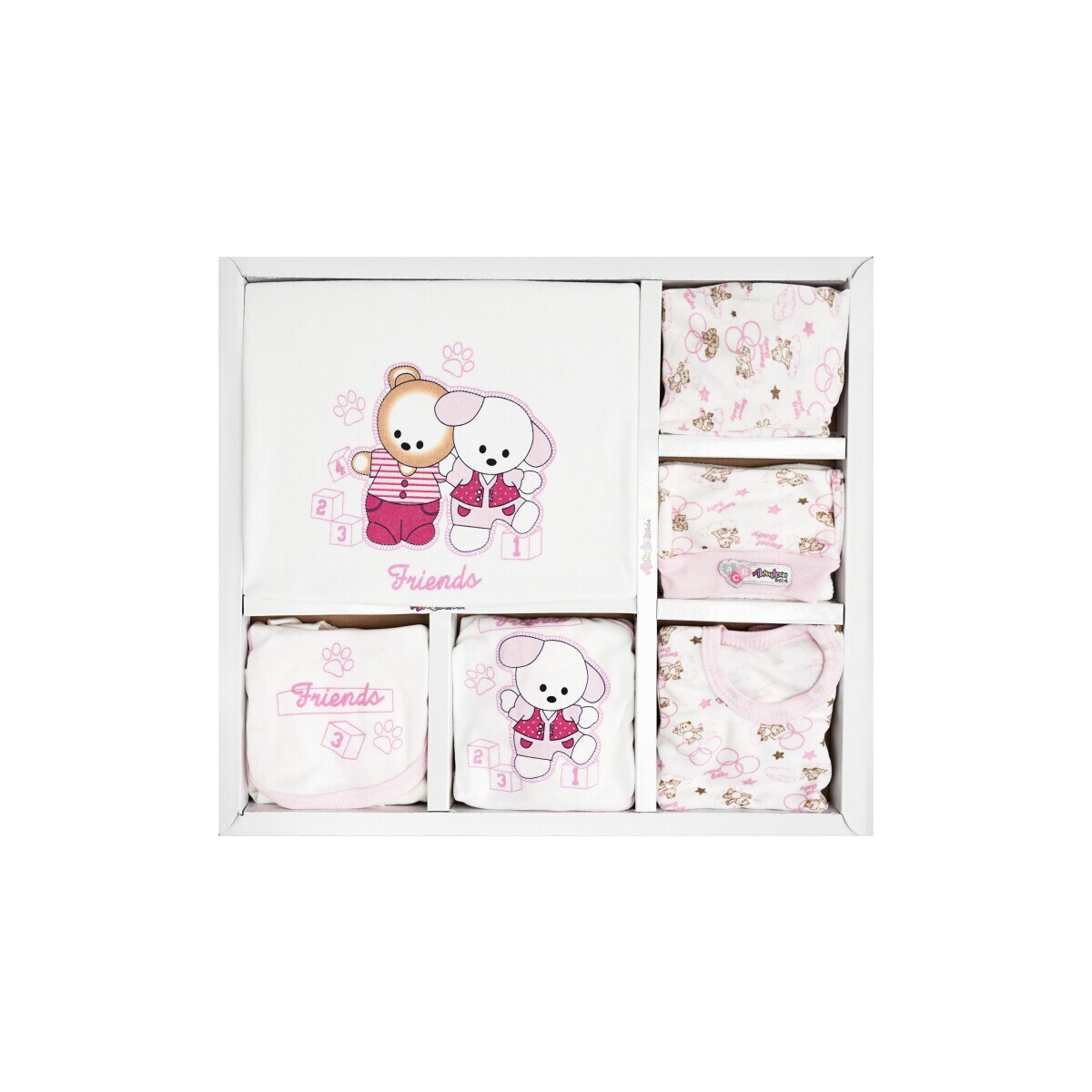 Friends Baby Erstausstattungspaket 10-teilig aus 100% Baumwolle -